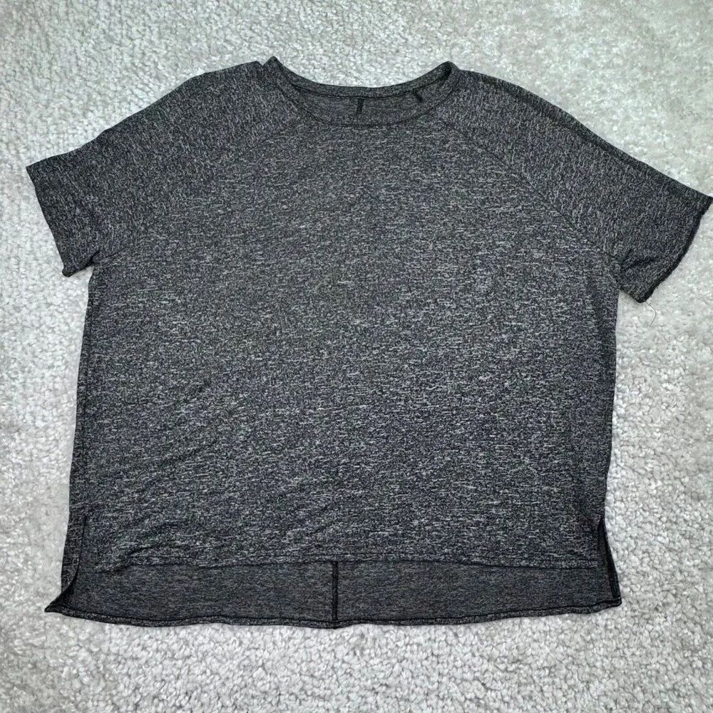 Rag & Bone Marled Black Knit Short Sleeve Shirt